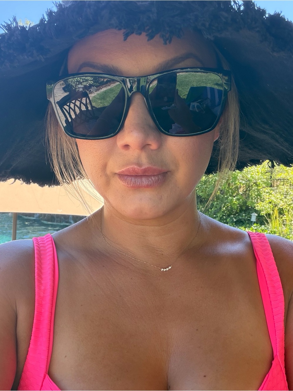 Anthropologie black bucket hat with fringe